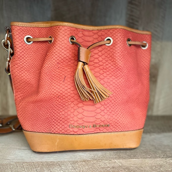 Dooney & Bourke Python Embossed Bucket Bag - Picture 2 of 10